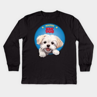 I Love my dog Maltese Kids Long Sleeve T-Shirt